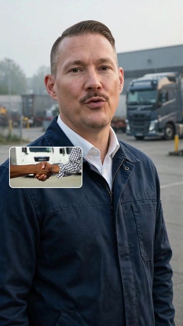 KI-Berater vor einem LKW auf dem Betriebsgelände
